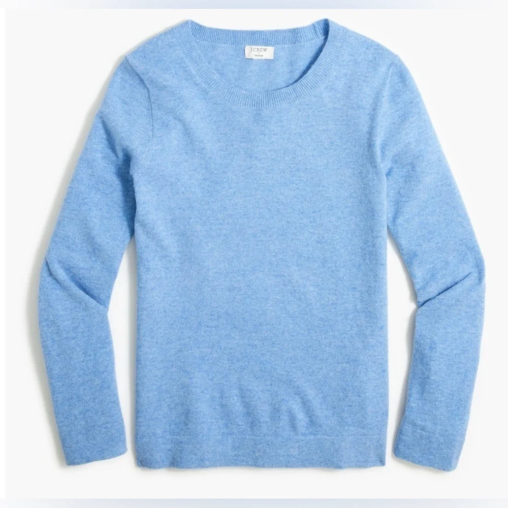 J. Crew Beige Lightweight Crewneck Cotton Sweater in Garter Stitch S Round neck